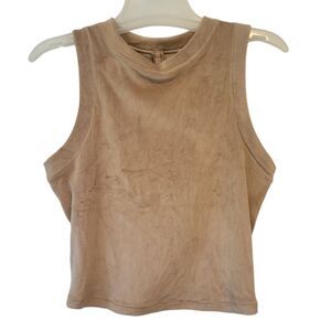 Skims Velour Crew Neck Tank in Honey Size Large